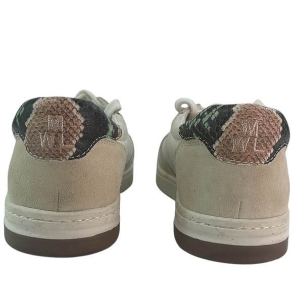 Madewell MWL Court Sneaker Colorblock Pink Cream Suede Snakeskin Leather Women 7 - Picture 5 of 12